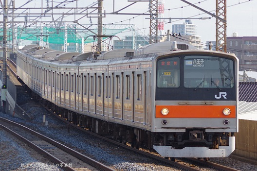 2019.10.28 武蔵野線　西浦和　205系快速むさしの号ロゴ付き1.JPG.JPG